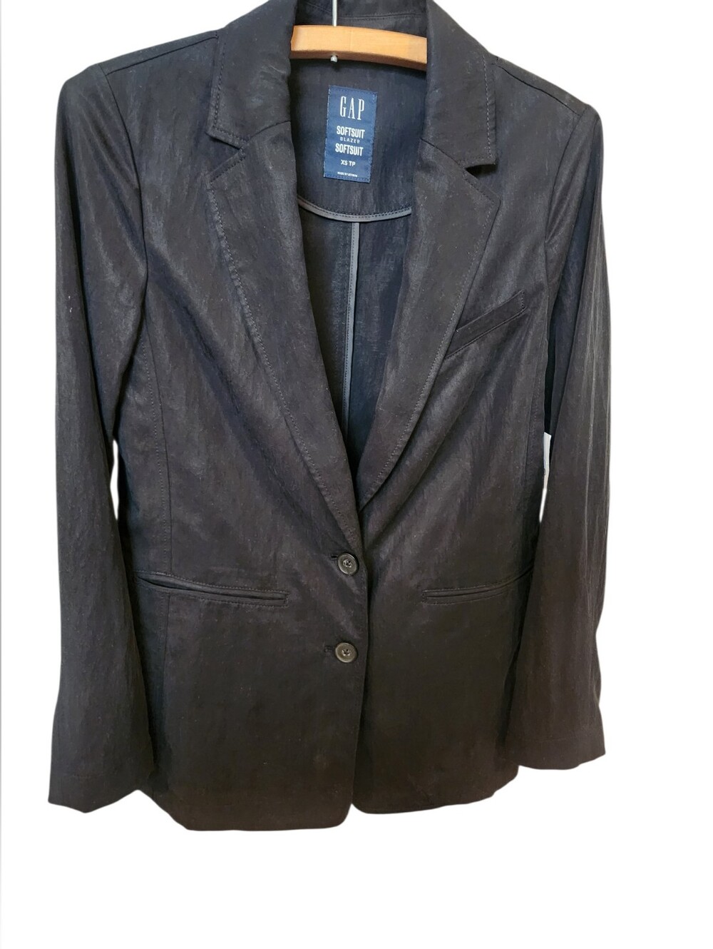 Black Tencel Lyocell Casual Blazer Jacket Large Pockets New With Tags Size XS S